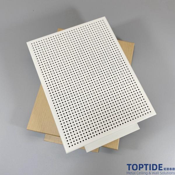 Quality Building Sound Absorbing Perforated Panels Cheap Woodgrain Aluminium Suspended Ceiling Tiles for sale