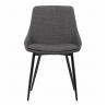 China Charcoal Fabric Dining Room Chairs Black Powder Coat Finish 100% Polyster factory