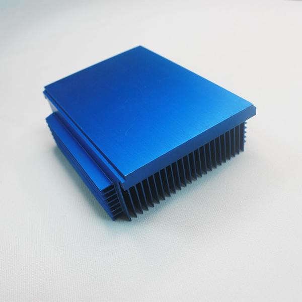 Quality Blue Anodizing Aluminum Profile Heat Sink With Fins High Density AL6063-T5 for sale