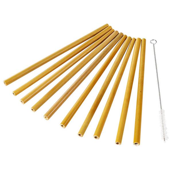 Quality Reusable Natural Bamboo 19cm Disposable Bamboo Straws For Coffee Cocktail for sale