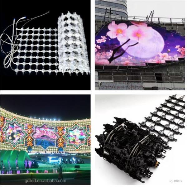 Quality High Reliability P55mm Flexible LED Mesh Screen Outdoor IP66 Waterproof for sale