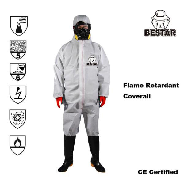 Quality CE Certificed Flame Resistant Type 5/6 SMS Coverall for Medical and Hospital for sale