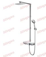 China thermostatic shower sets square #304 SS Luxury Rainfall Shower faucets with hand shower water outlet AT-H003 factory