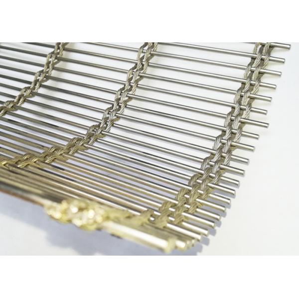 Rod Type Mesh Wire Rope Rod Woven Soft 63% Stainless Steel Architectural Mesh For ...