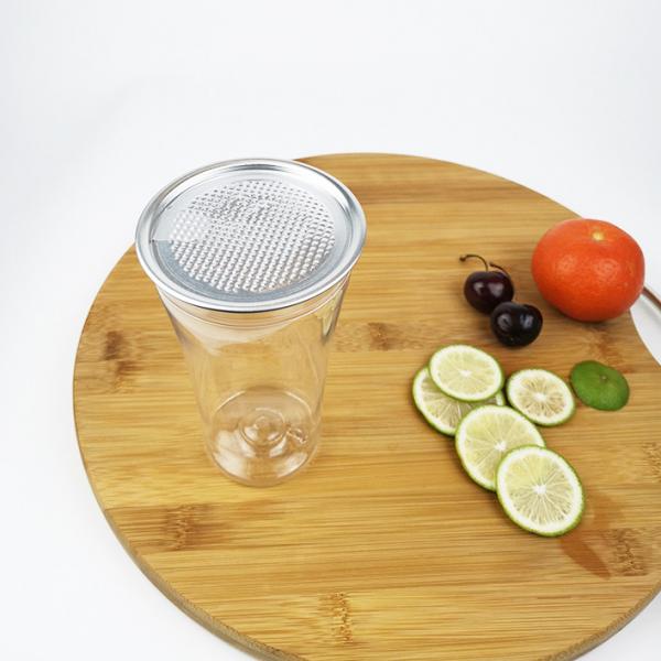 Quality Food Grade Transparent 400ml Plastic PLA Water Bottle With Snap Lids Round for sale