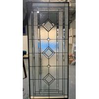 China Customized Size And Lily Design With Clear Beveled Glass And Patina Came Door Glass Inserts for sale