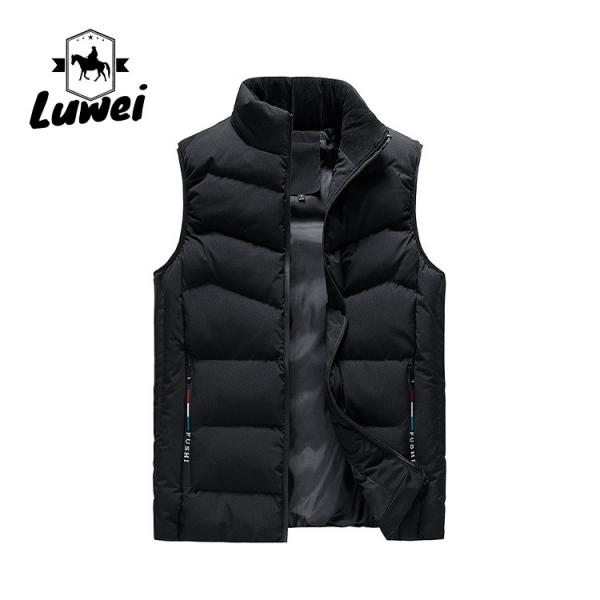 Quality Customized Design Solid Warm Outwear Zip Sleeveless Utility Slim Cotton Quilted for sale