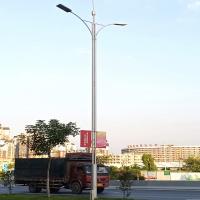 China 10m Dual Arms LED Lamp Post Q235 Galvanized Steel Street Lighting Pole for sale