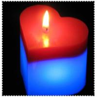 China 7*7cm heart shape changing color candle with 7 amazing colors, LED decor candle factory