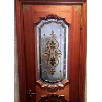 China Custom Shapes Decorative Leaded Glass For Wood Door Antique Stained Glass  Panels for sale