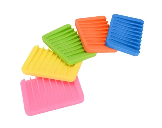 Quality Bathroom Silicone Soap Dish Tray Holder Waterproof For Kitchen for sale