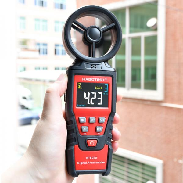 Quality 8 Fan Blades Handheld Digital Anemometer , 9999 Counters Portable Wind Meter for sale