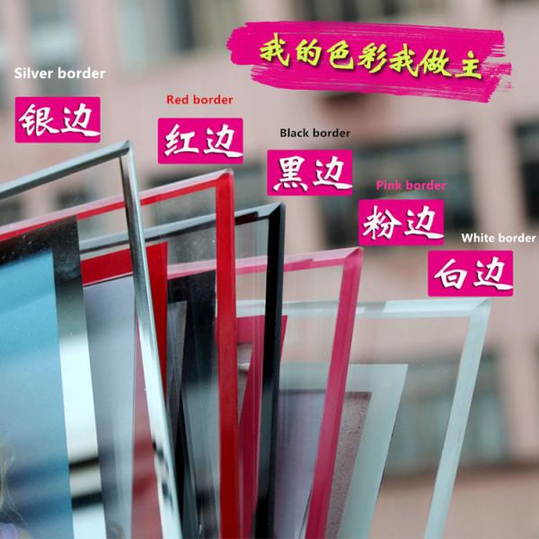 Quality Promotional Rectangle Glass Table Top Photo Frames With 12 Colors Available for sale