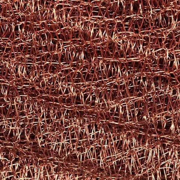 Quality Knitted Copper Cleaning Mesh 100mm Hole Size Customized 98% Porosity for sale