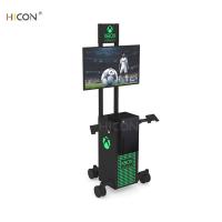 China Floor Black Metal Game Console Display Stand with Luminous Logo factory