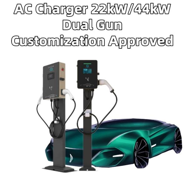 Quality 22KW 44KW 4.3'' Display Screen Smart EV Charging Station Wallbox 16A 32A for sale
