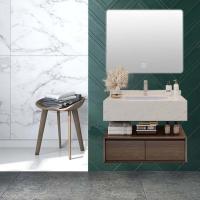 China SONSILL Wall Mount Bathroom Vanity WALNUT Bathroom Vanity And Wall Cabinet Set factory
