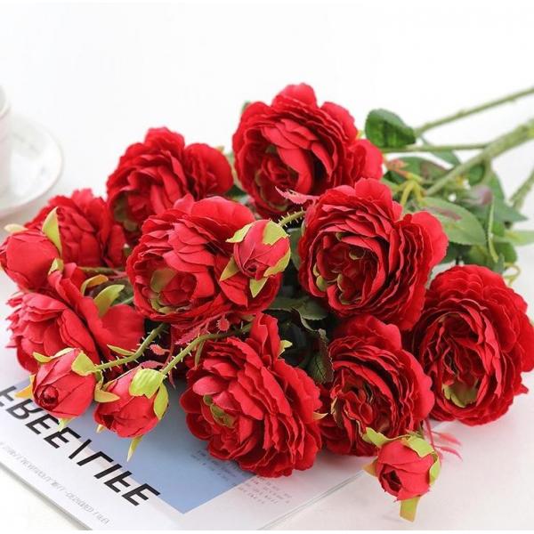 Quality Indoor Faux Peony Artificial Silk Flowers For Valentine'S Day for sale
