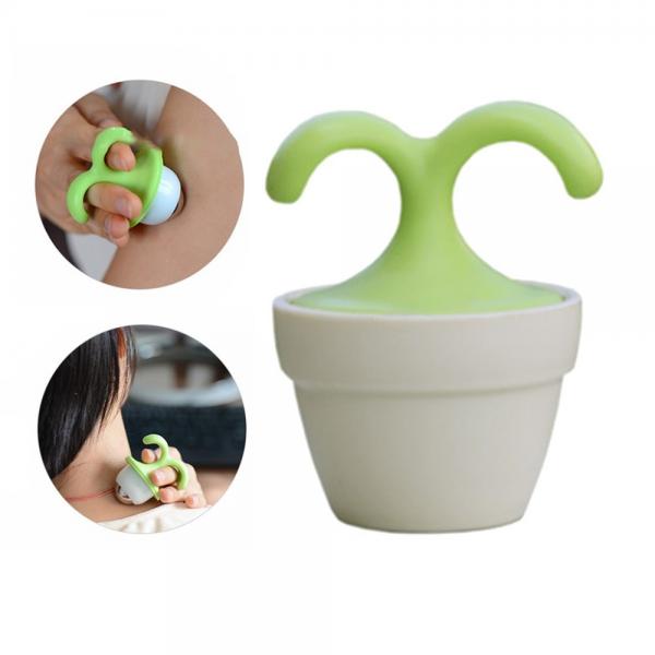 Quality Roller Ball Handheld Body Massager Cute Mini Potted Plant Shaped 360 Degree Rotating for sale