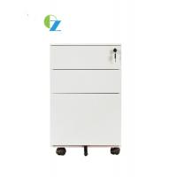 Quality Cold Rolling Steel White File Cabinet On Wheels Three Drawer With Siding for sale