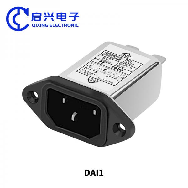 Quality DAI1 Series IEC Socket Type EMI Single Phase Power Noise Filter 1A 3A 6A 10A for sale