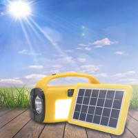 China Renewable home lighting solar power energy kit generator 8ah DC 6v 3w solar fm radio led light torch factory