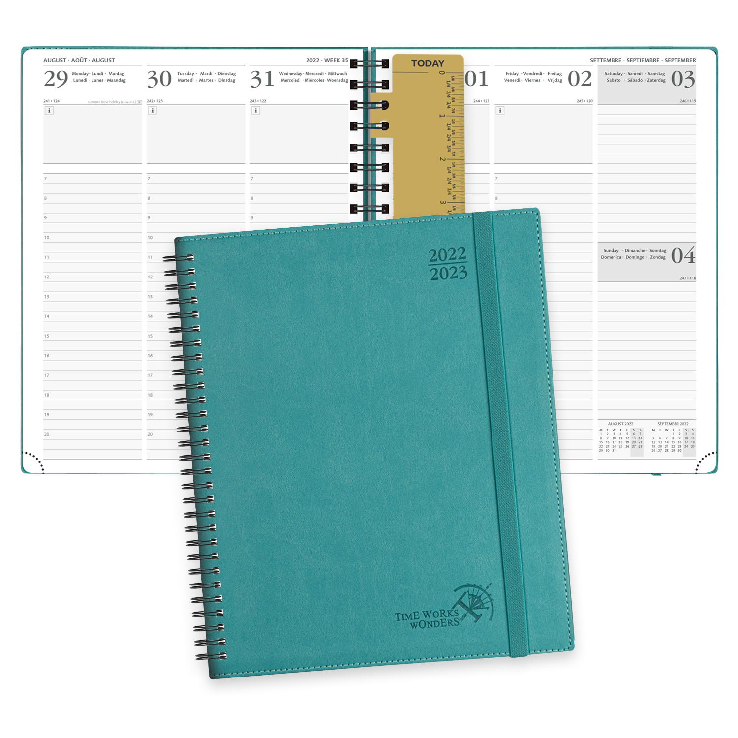 China Donau Blue 2 Page Per Week Planner With Vertical Hourly Schedule factory