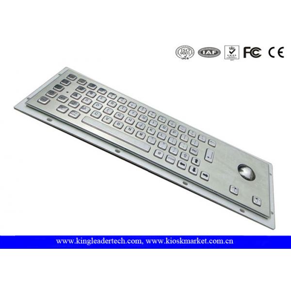 Quality Ruggedized Panel Mount Metal Keyboard With Trackball / Stainless Steel Keyboard for sale
