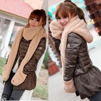 China Women's Winter Fleece Scarf Set 3 In 1 Scarf Hat And Gloves Set factory