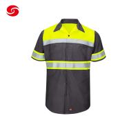 China Short Sleeve Safety Work Suit With Visibility Reflective Tape factory