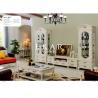 China dining room classic wooden white showcase glass cabinet furniture factory