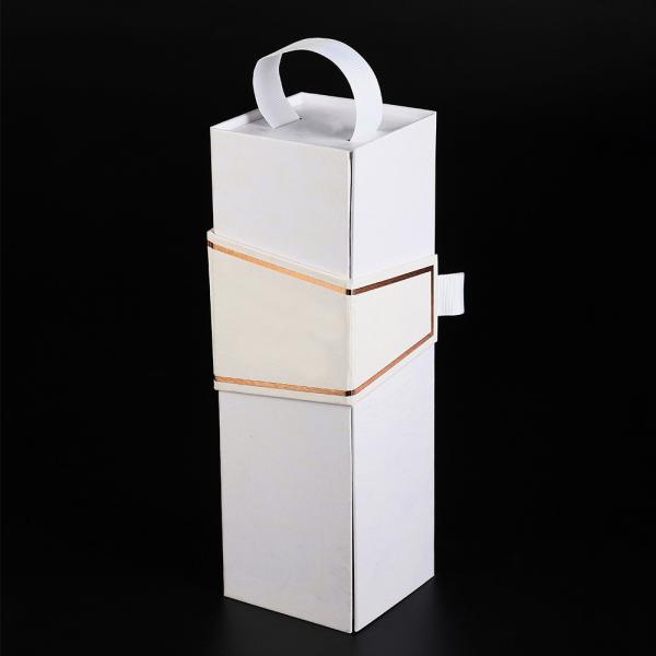 Quality Handle Wine Bottle gift box UV Luxury Packaging Flat Cardboard gin champagne packaging box for sale