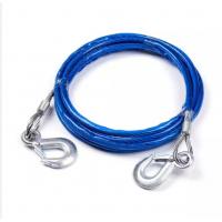 China 4M 5 Tons Steel Wire Tow Cable Tow Strap Towing Rope with Hooks for Heavy Duty Car Emergency factory
