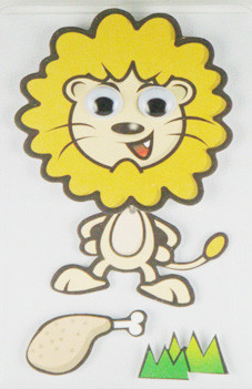 Quality ECO Friendly Colored 3D Cartoon Stickers Lion Printed For Gifts Self Adhesive for sale