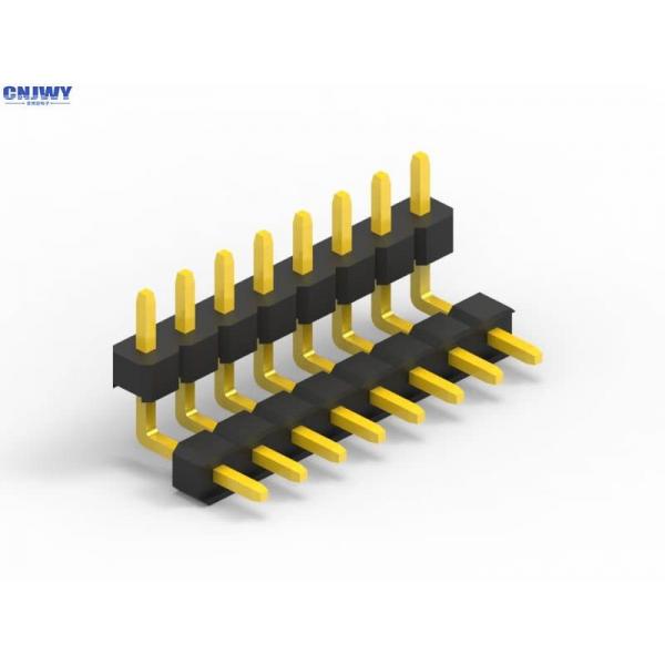 Quality Male 16 Pin Header Connector 2.54 Mm Pitch , Double Plastic Square Right Angle Pin Header for sale