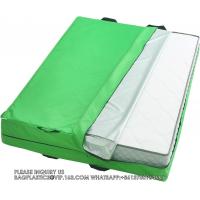 China Waterproof Mattress Bag For Moving King Size Reusable,Mattress Storage Bag With Handles Zippered Heavy Duty Green factory
