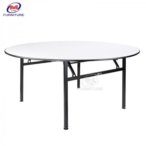 Quality 6 Foot Folding Round Hotel Banquet Table Dinner Wooden for sale