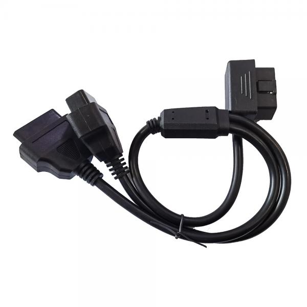 Quality Extension Data OBD2 Y Cable Elbows 16 Pin 1 Male To 2 Female for sale