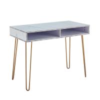 China 42.33lb Bedroom Beauty Table Mdf Console Table With Sturdy Glod Metal Legs for sale