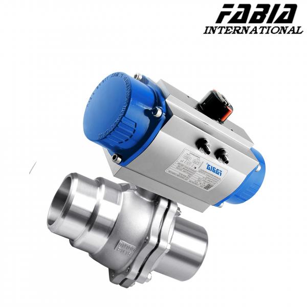 Quality 2 Piece Pneumatic Control Ball Valve 1 Inch 2 Inch Butt Welding for sale