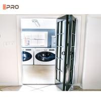 China Aluminum Moulded Japanese Sliding Bi Fold Bathroom Door Frameless Glass Sliding factory