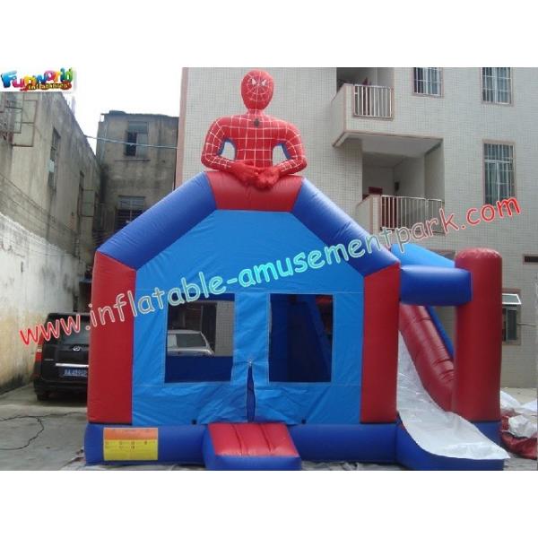 Quality Funny Inflatable Bouncer Slide For Outdoor / Backyard With Spiderman Design for sale