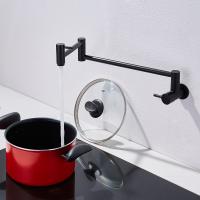 China Steel 304/316 Material Double Handle Folding Stretchable Double Joint Swing Arm Wall Mounted Pot Filler Faucet Sus304 factory