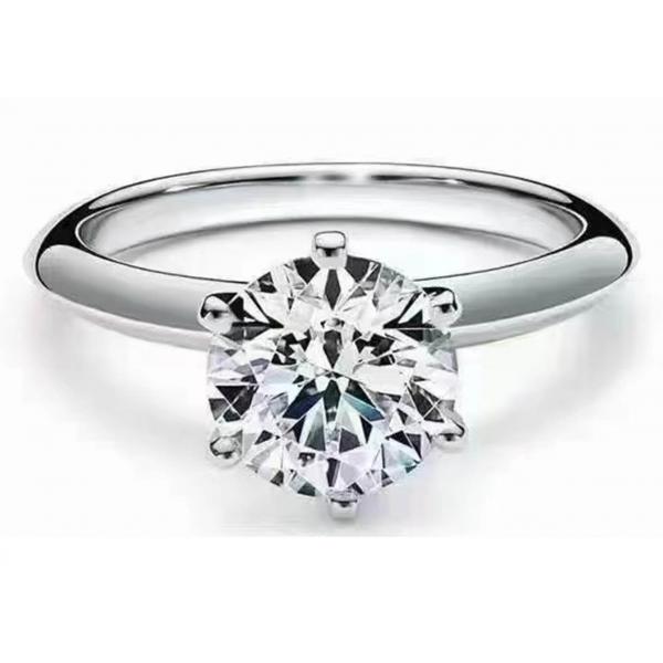 Quality 5mm Round Cut 18k White Gold Engagement Ring Setting with 8pcs Diamonds ODM for sale