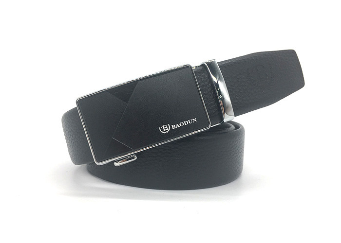 China Black 140cm Mens Genuine Leather Belt With Alloy Buckle factory