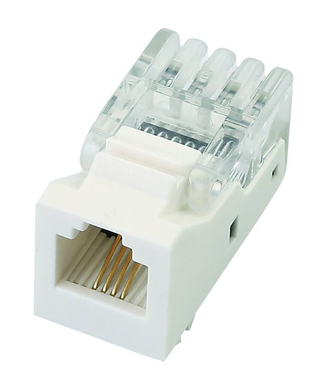 China White Ethernet Keystone Jack CAT3 UTP 90 RJ45 Keystone Jack For Networking factory