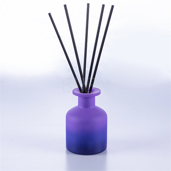 Quality Laser Engraving Glass Diffuser Oil Bottle Cylinder Purple 100ml for sale