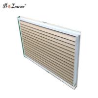 China Customized Aluminum Aerofoil Sunshade Louver Windows with Wooden Color factory