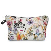 China Soft Makeup Pouch Travel Bags For Toiletries Waterproof Wild Grasses Flowers factory