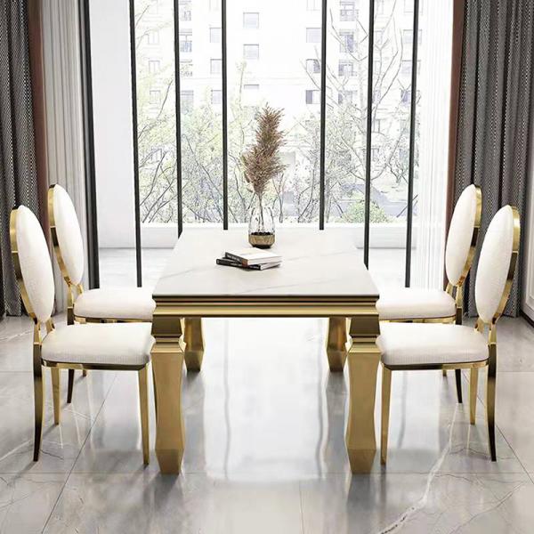 Quality Rectangular Square Marble Apartment Dining Tables Seating Capacity 4-8 for sale